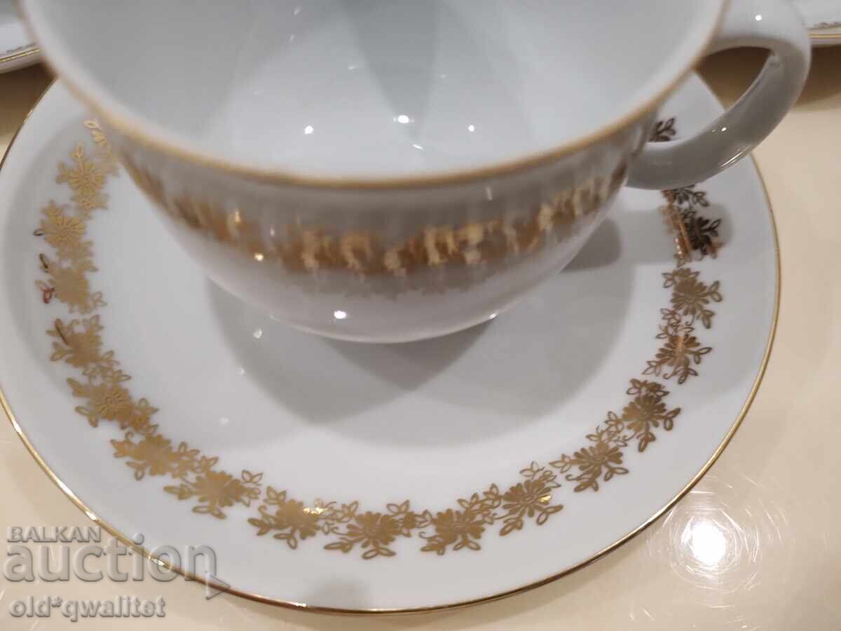 Porcelain cups set for four, interesting, top quality - 5 Porcelain cups set for four, interesting, top quality - 5