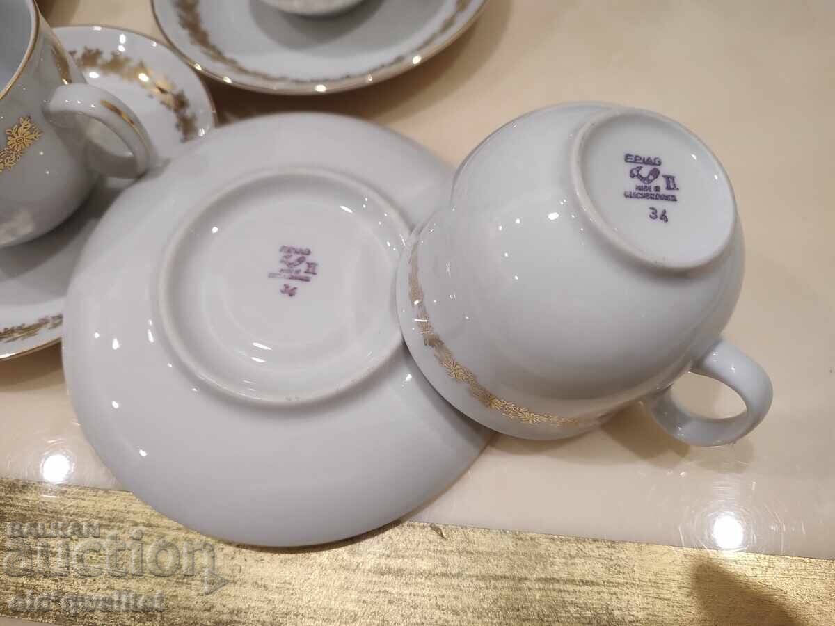 Porcelain cups set for four, interesting, top quality - 7 Porcelain cups set for four, interesting, top quality - 7