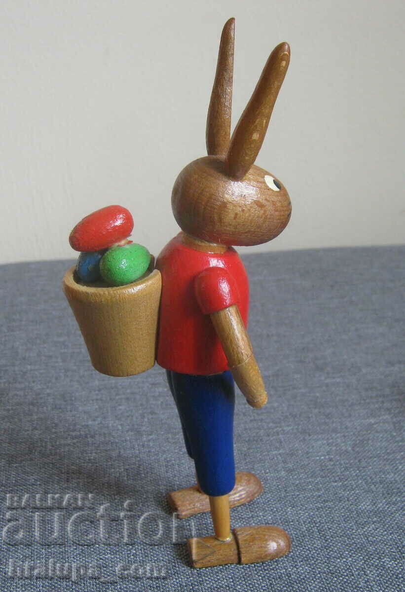 German Easter wooden toy rabbit with price 20.00 BGN | € 10.23