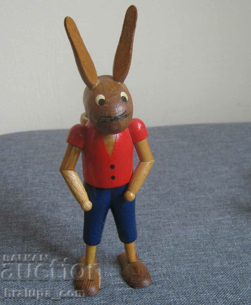 German Easter wooden toy rabbit