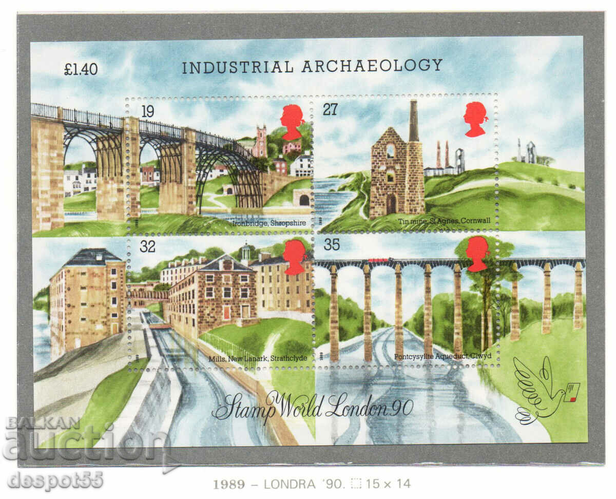 1989. Великобритания. Индустриална археология. Блок.