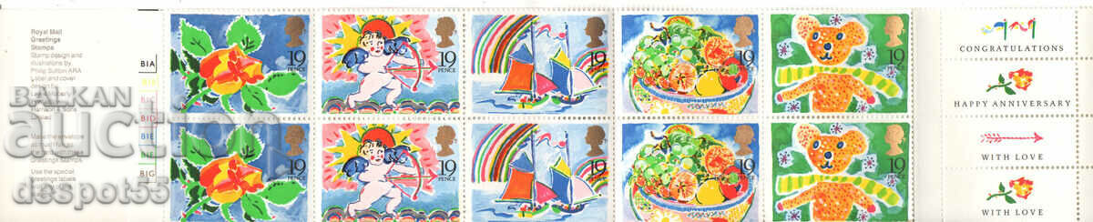 1989. Μεγάλη Βρετανία. Γραμματόσημα χαιρετισμού. Δελτίο.