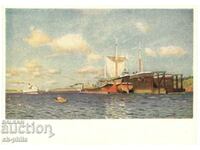 Old postcard - Art - I. Levitan, Volga River