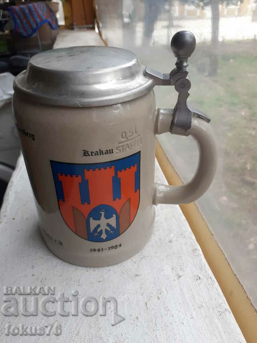 Auction An old German beer mug Auction An old German beer mug