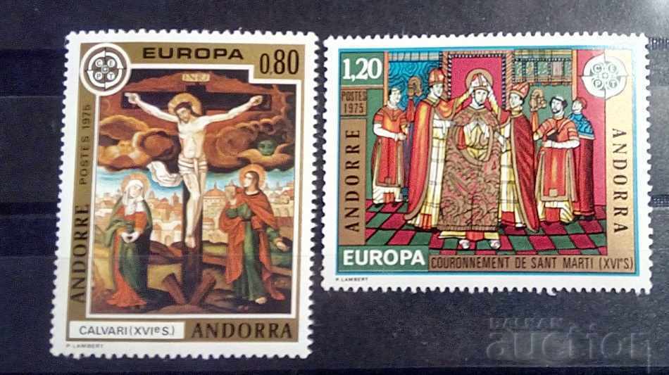 Franceză Andorra 1975 Europa CEPT Picturi Religie 25 € MNH