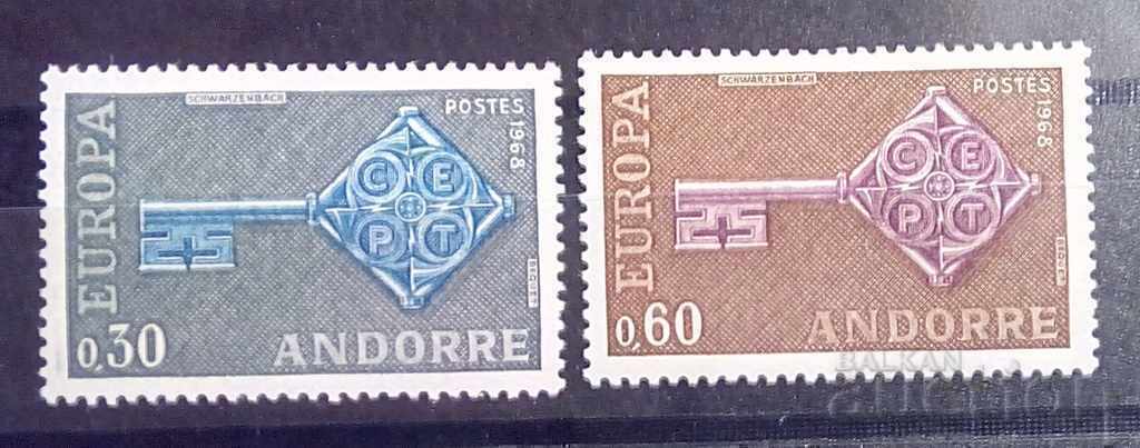 French Andorra 1968 Europe CEPT 18 € MNH