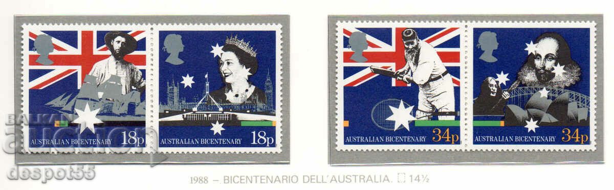 1988. Великобритания. 200-годишнината на Австралия.