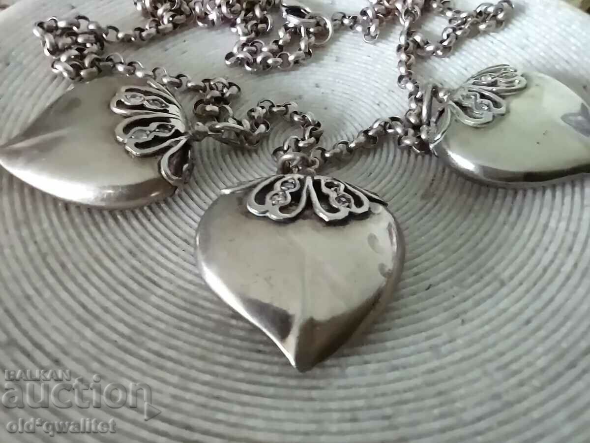 Ασημένιο κολιέ με λεπτή επιχρύσωση και πέτρες με τιμή 250.00 BGN | € 127.82