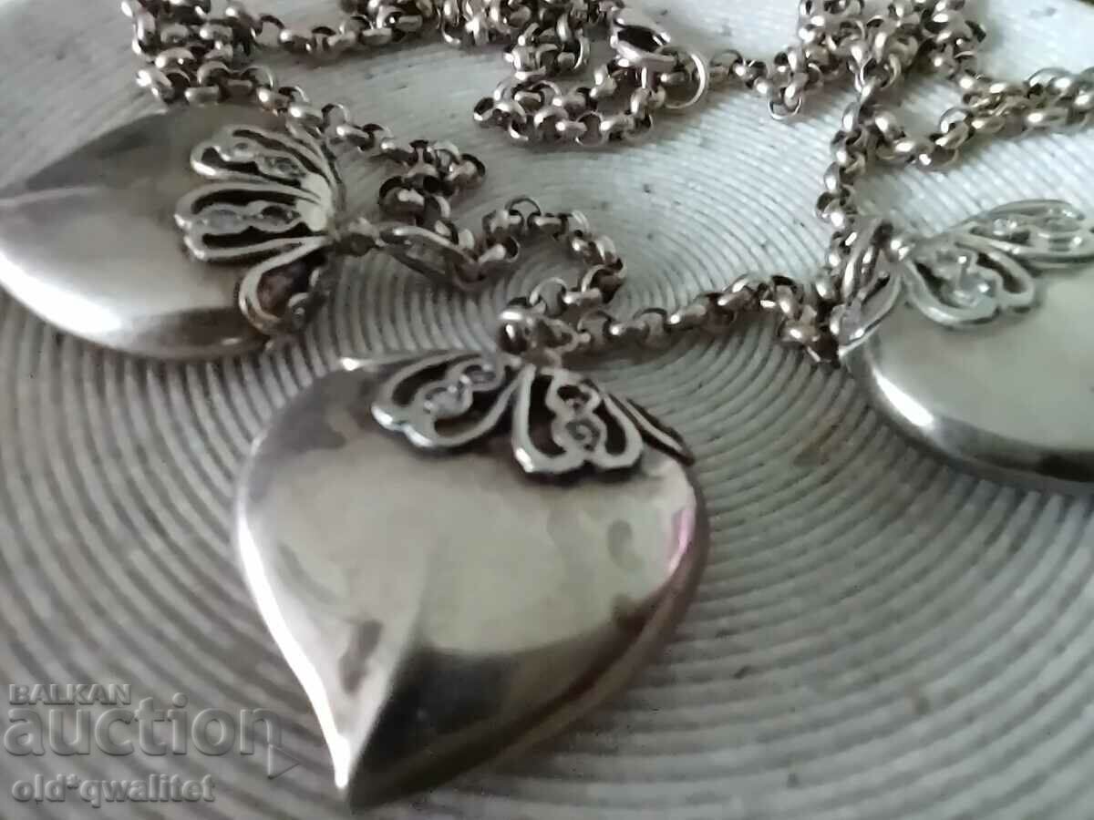 Παράδοση Ασημένιο κολιέ με λεπτή επιχρύσωση και πέτρες