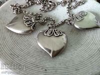 Silver necklace with delicate gilding and stones
