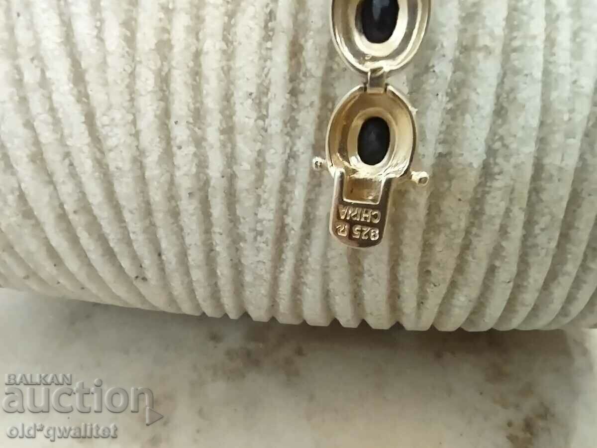 Silver bracelet with sapphires - dark blue - 6