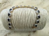 Silver bracelet with sapphires - dark blue