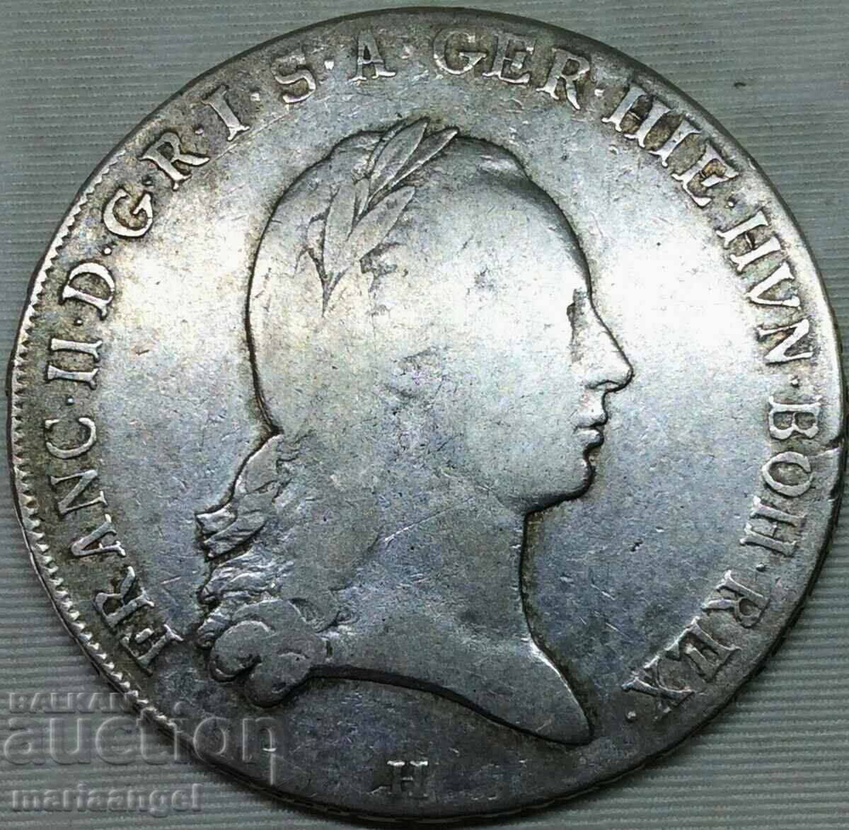 Austrian Netherlands 1 thaler 1795 H -Günzburg Franz II