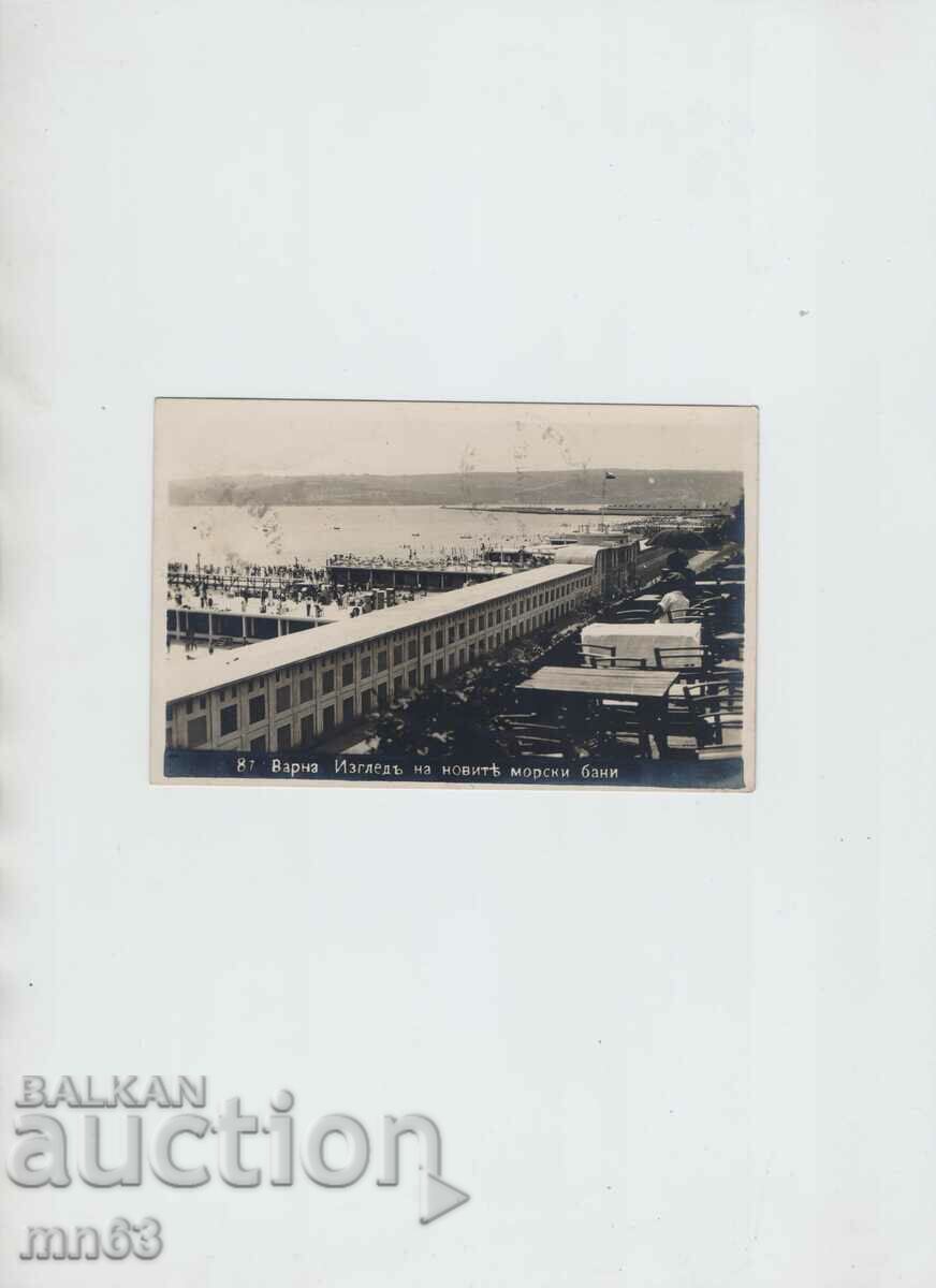 Картичка-Варна-Новите морски бани-1928 г.