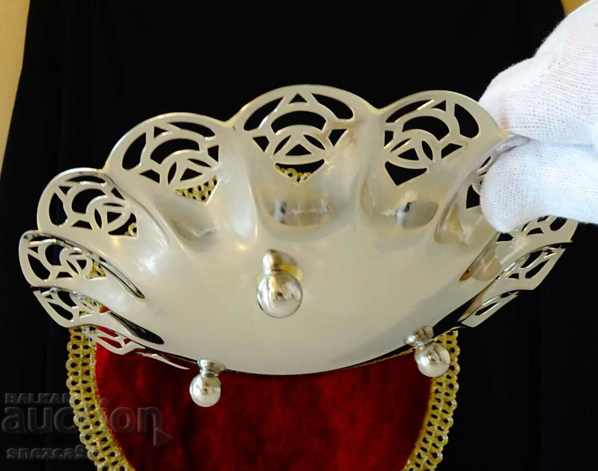 Silver plated fruit bowl J.Reihhart,W.Germany. - 5 Silver plated fruit bowl J.Reihhart,W.Germany. - 5