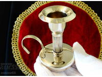 Silver-plated bronze candlestick, handle.