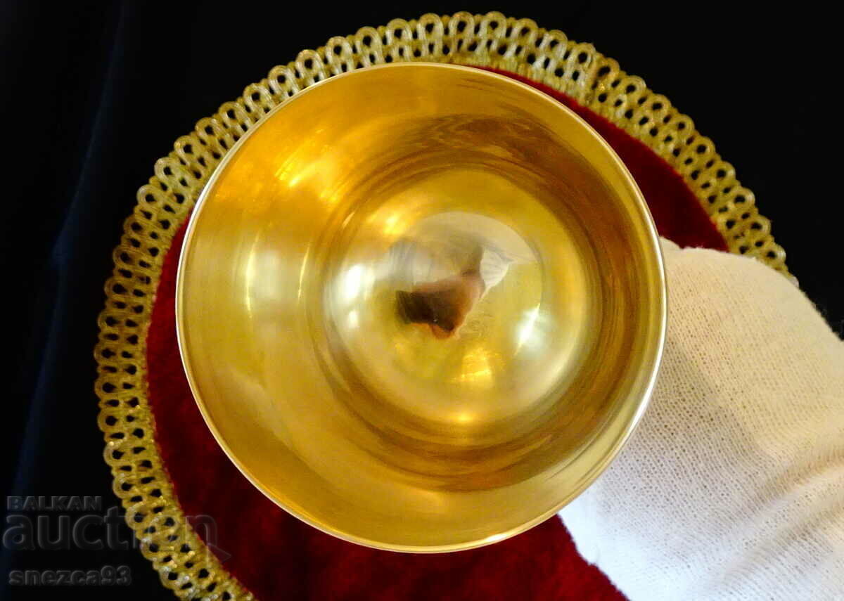 Auction  Bronze goblet, wine glass 24.5 cm