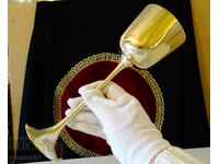 Бронзов бокал,чаша за вино 24.5 см.