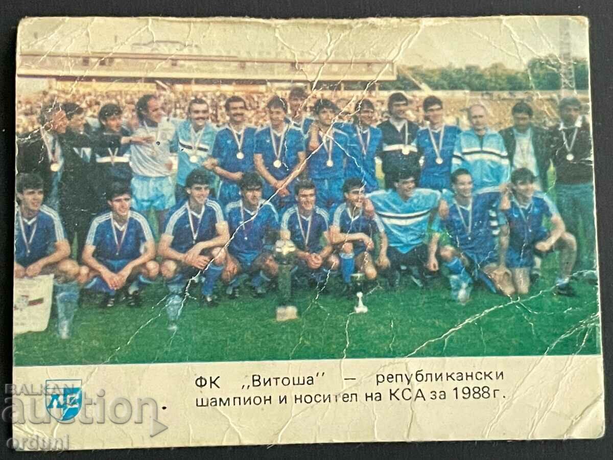 3371 Ημερολόγιο Βουλγαρίας Ποδοσφαιρικός σύλλογος Vitosha Levski 1989.