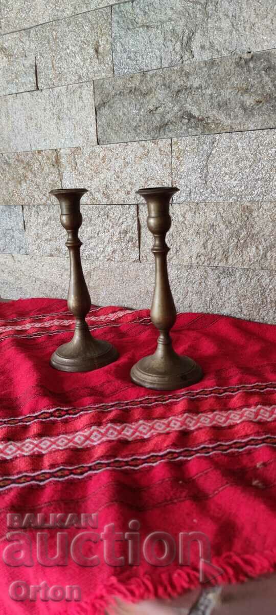 OLD BRONZE CANDLESTICKS with price 85.00 BGN | € 43.46 OLD BRONZE CANDLESTICKS with price 85.00 BGN | € 43.46