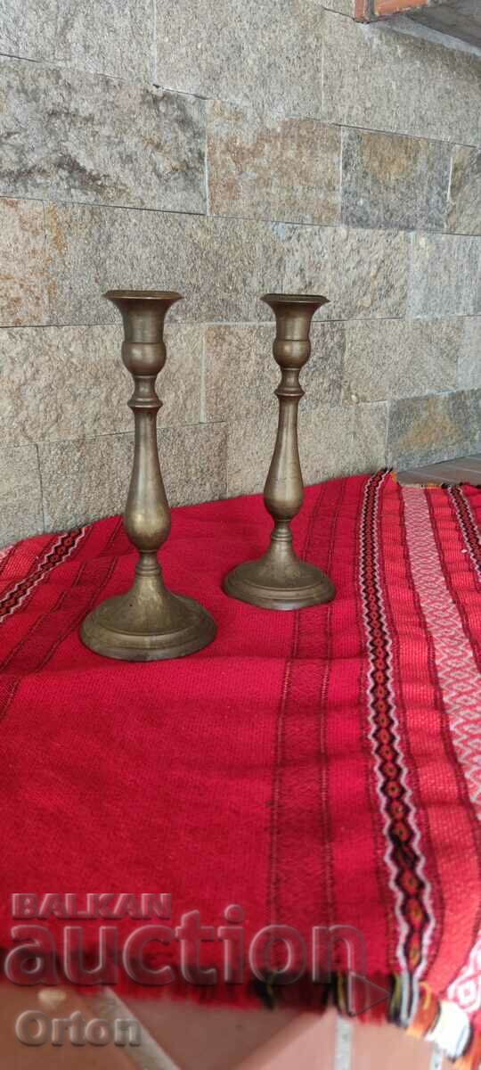 Auction OLD BRONZE CANDLESTICKS Auction OLD BRONZE CANDLESTICKS