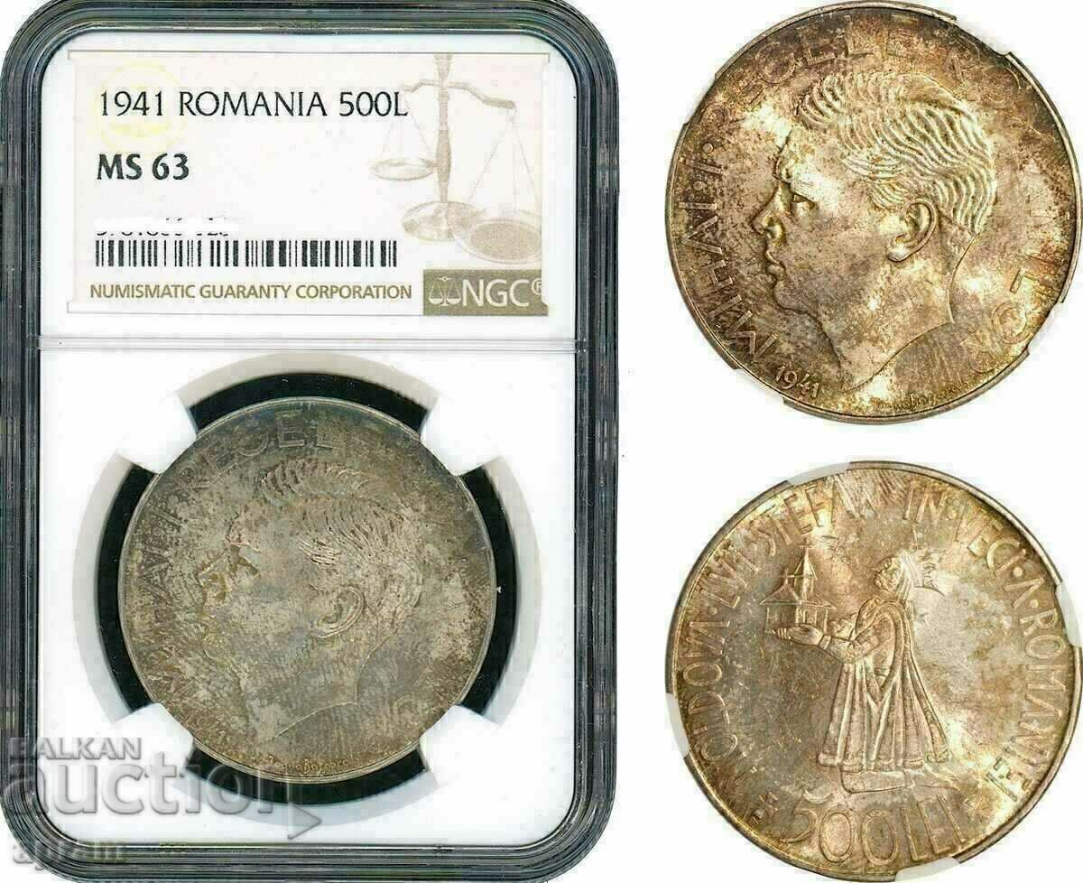 Romania, Michael I, 500 lei 1941, ms63 Romania, Michael I, 500 lei 1941, ms63
