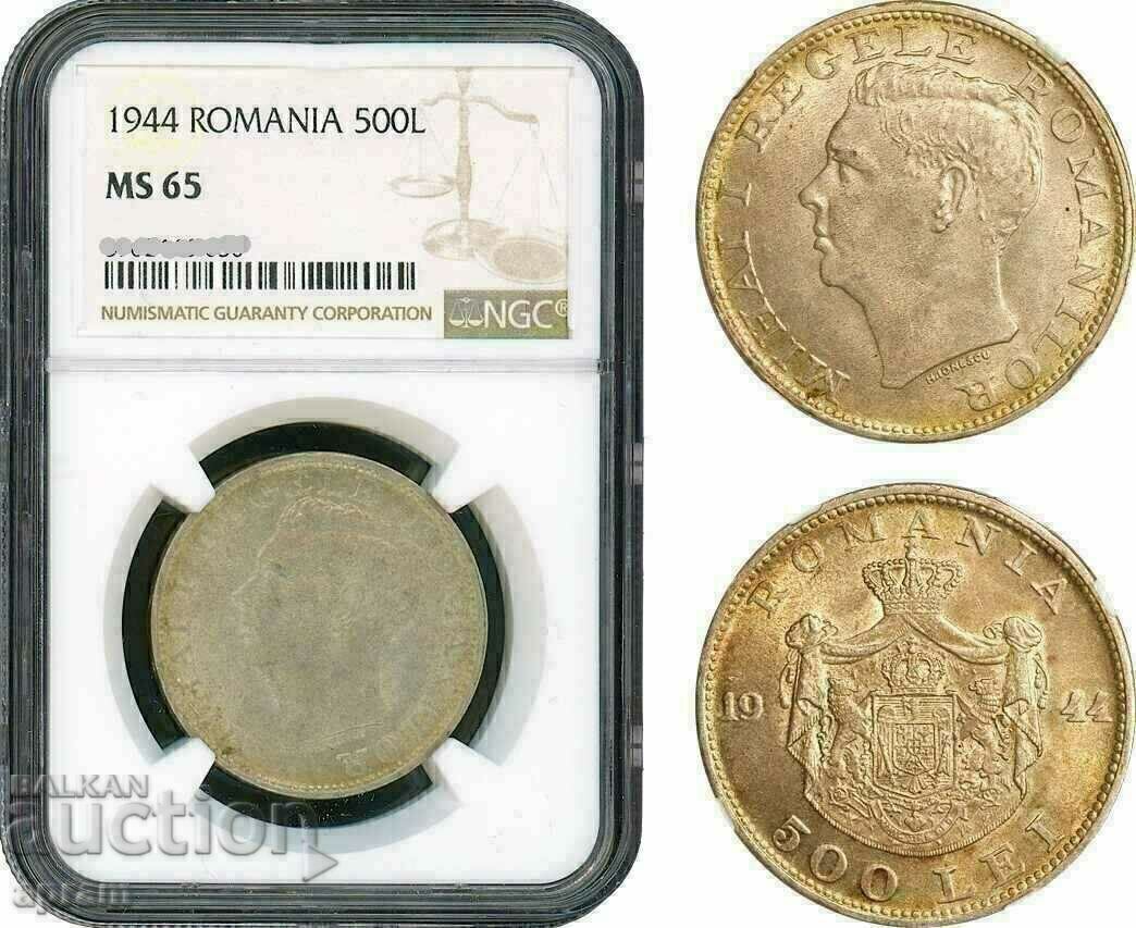 Romania, Michael I, 500 lei 1944, MS65 Romania, Michael I, 500 lei 1944, MS65