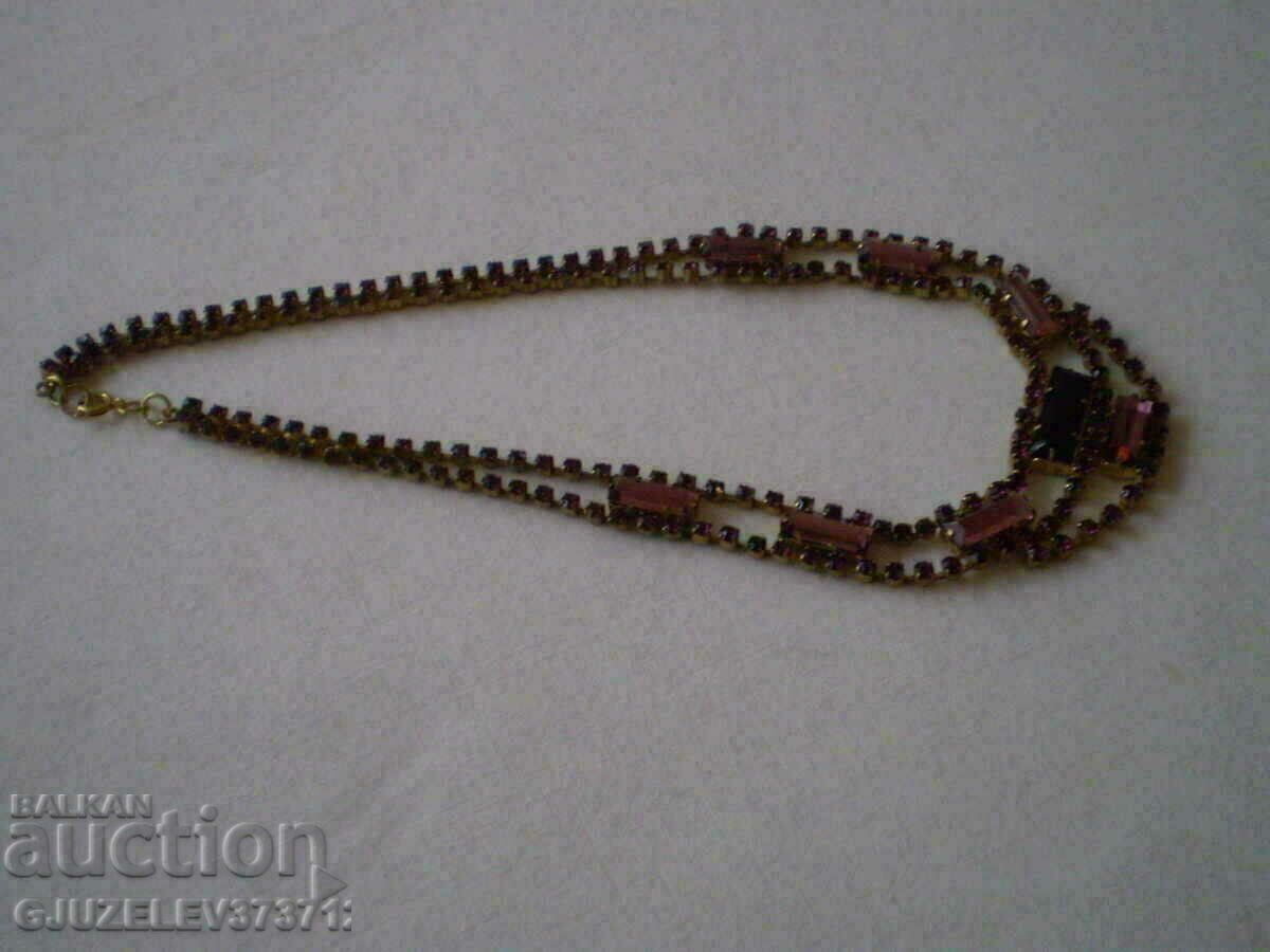 Delivery of Antique ladies necklace purple crystal brass