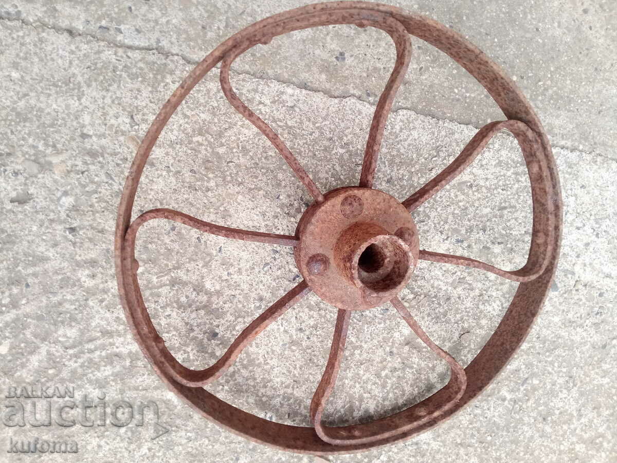 An old iron wheel