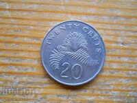 20 цента 1986 г  - Сингапур
