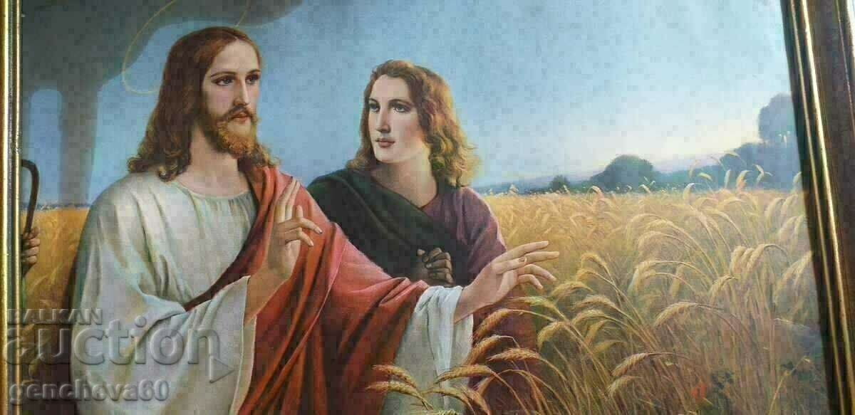 Litoografie veche mare, de epocă, cu semnătură - 6 Litoografie veche mare, de epocă, cu semnătură - 6