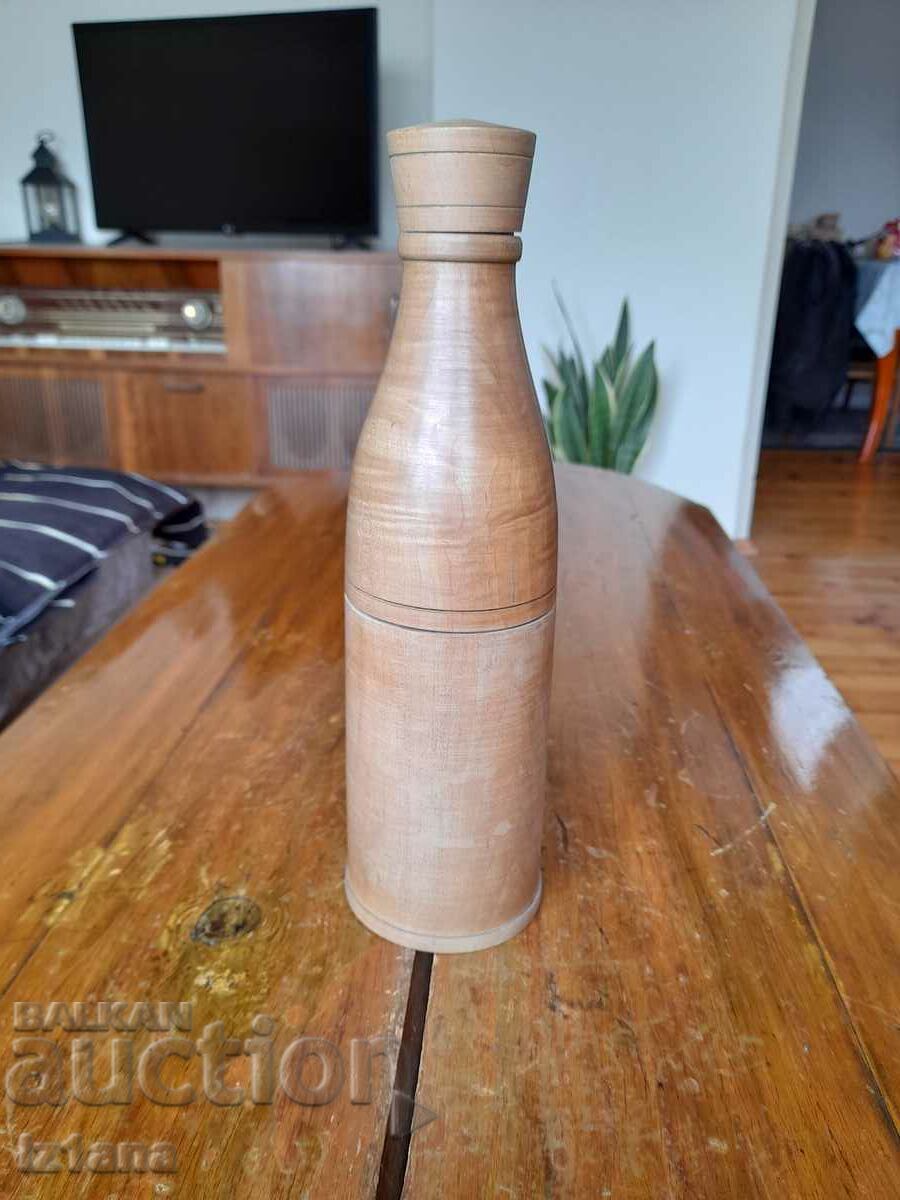 Old wooden bottle, bottle