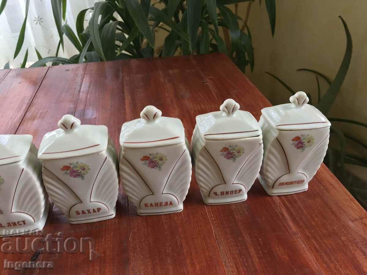 PORCELAIN SERVICE FOR SPICES BOWL JAR BULGARIA - 5