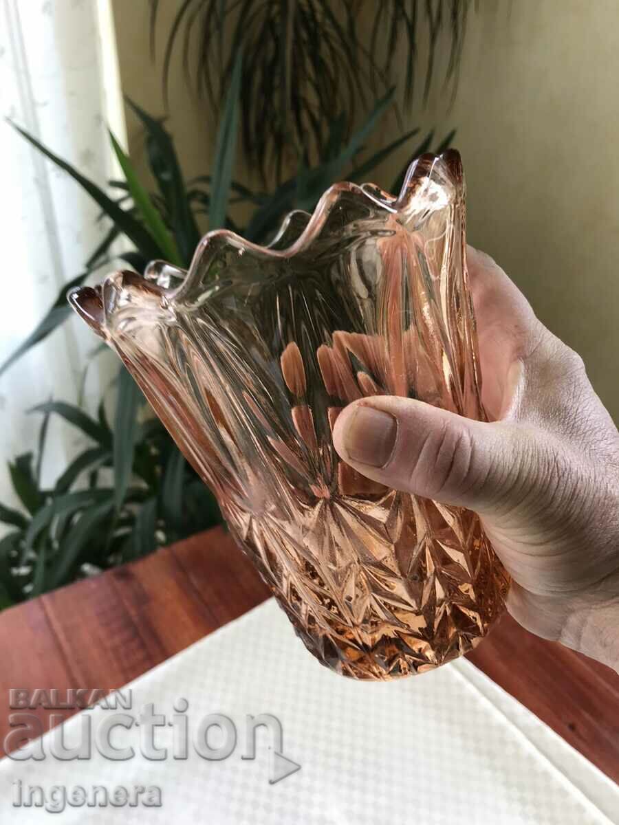 GLASS RELIEF VASE THICK COLOR FROM SOCA with price 33.00 BGN | € 16.87 GLASS RELIEF VASE THICK COLOR FROM SOCA with price 33.00 BGN | € 16.87