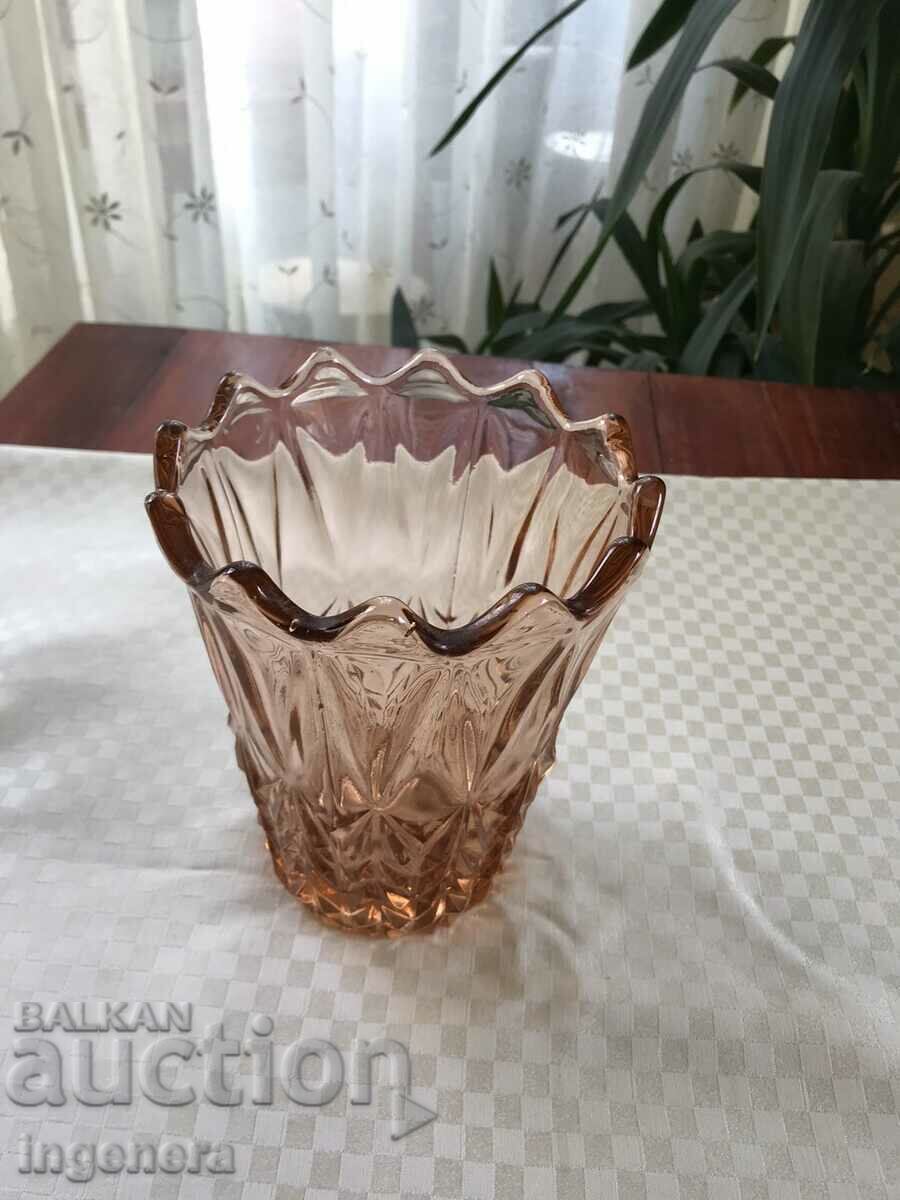 GLASS RELIEF VASE THICK COLOR FROM SOCA