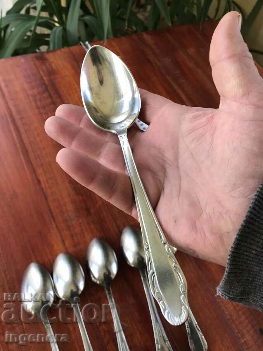 SPOON SOUP SPOONS-USSR-ZAPOROZHE-6 PCS - 5 SPOON SOUP SPOONS-USSR-ZAPOROZHE-6 PCS - 5