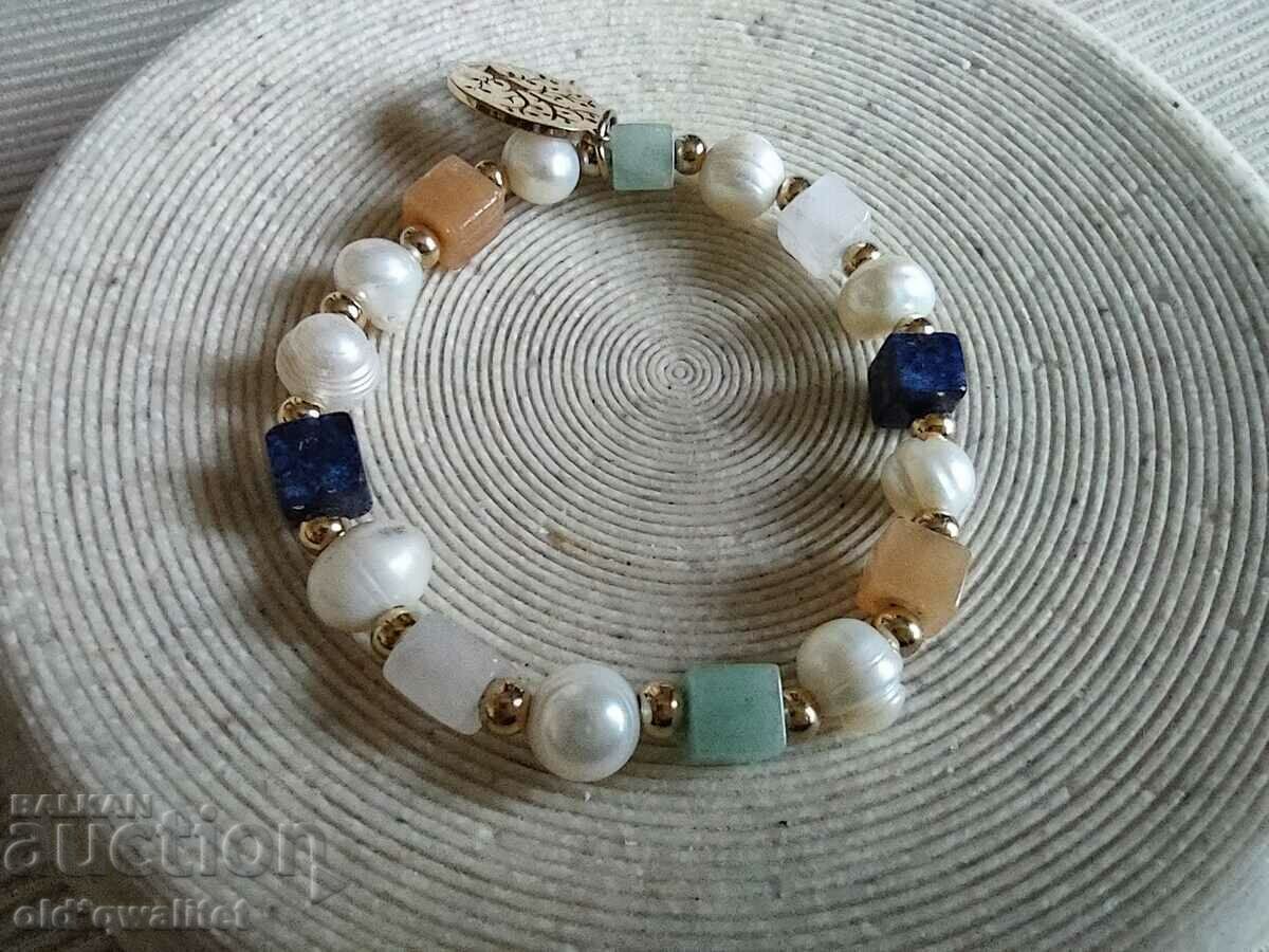 Bracelet with natural stones and pearls, Tree of Life - 5 Bracelet with natural stones and pearls, Tree of Life - 5