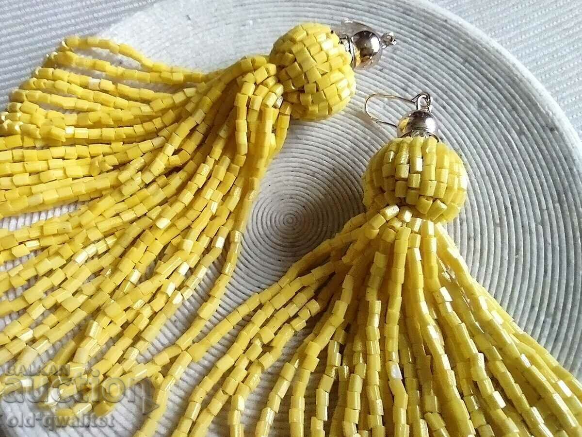 Δημοπρασία Σκουλαρίκια, κίτρινο γούρι, χειροποίητα, πολύ μακριά Δημοπρασία Σκουλαρίκια, κίτρινο γούρι, χειροποίητα, πολύ μακριά