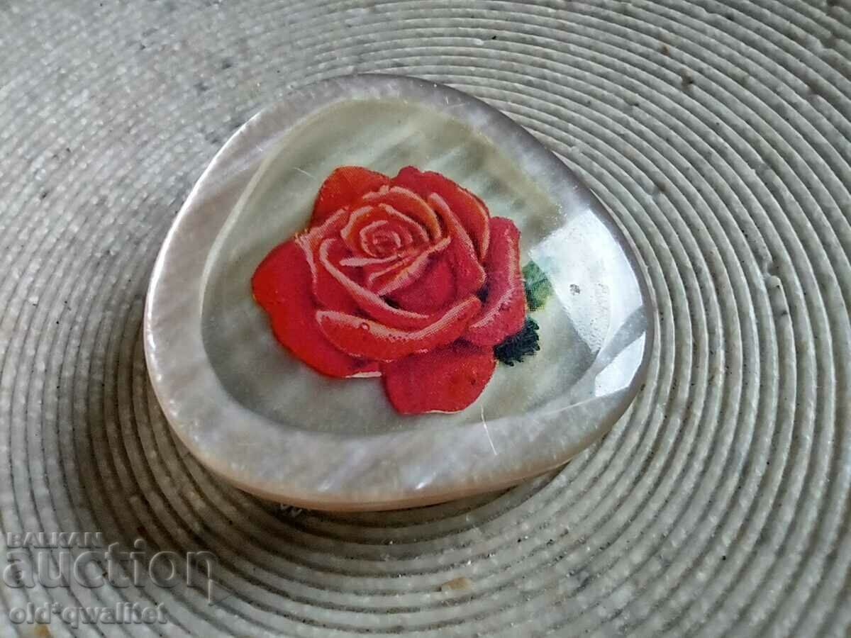 BROOCH - rose, very interesting, 60s-70s