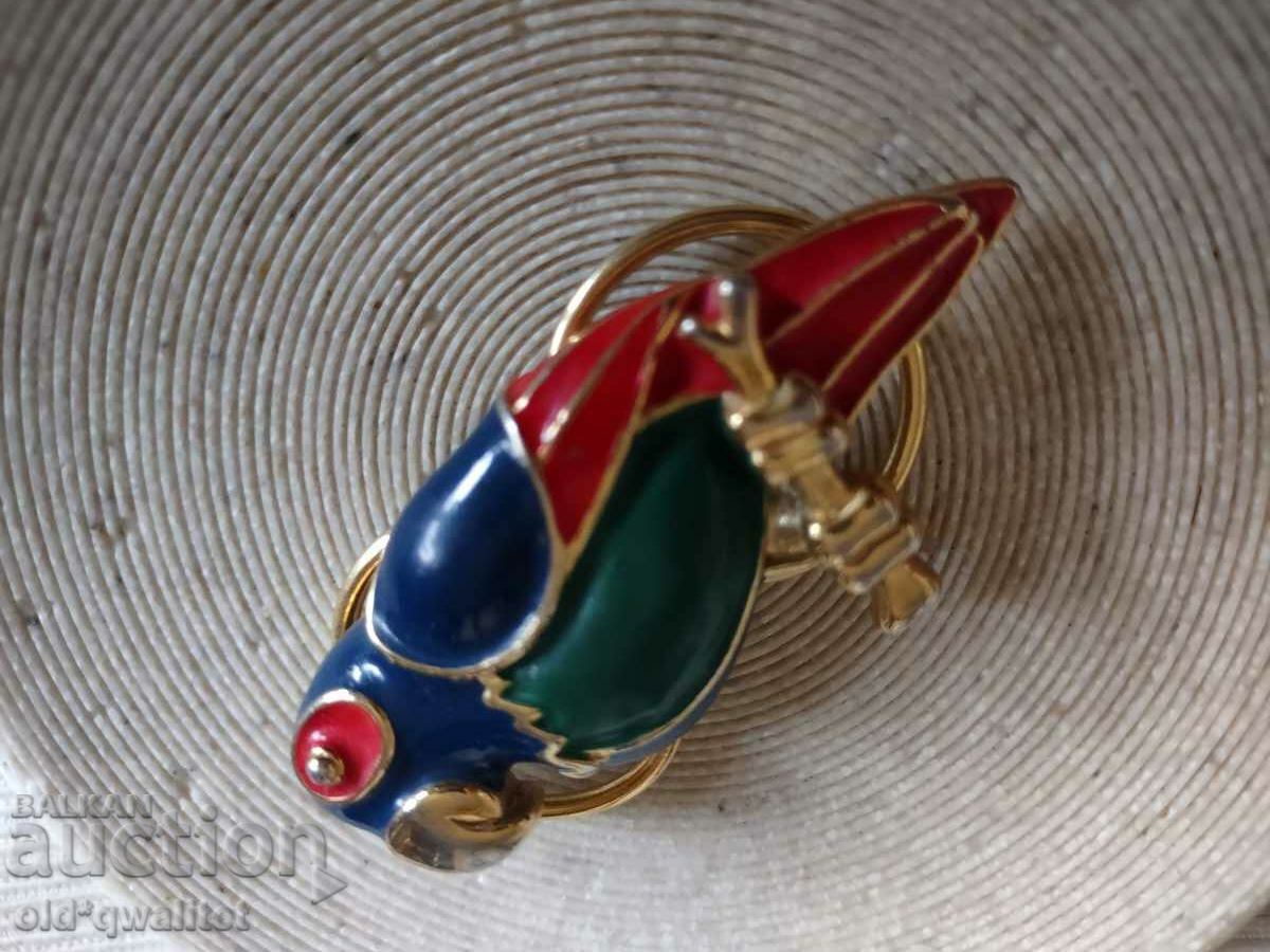 Star Clips, Elegance, Style, Large Enamel Parrot - 6 Star Clips, Elegance, Style, Large Enamel Parrot - 6