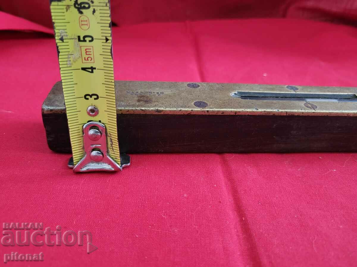 Antique spirit level wood and bronze 1 - 5 Antique spirit level wood and bronze 1 - 5