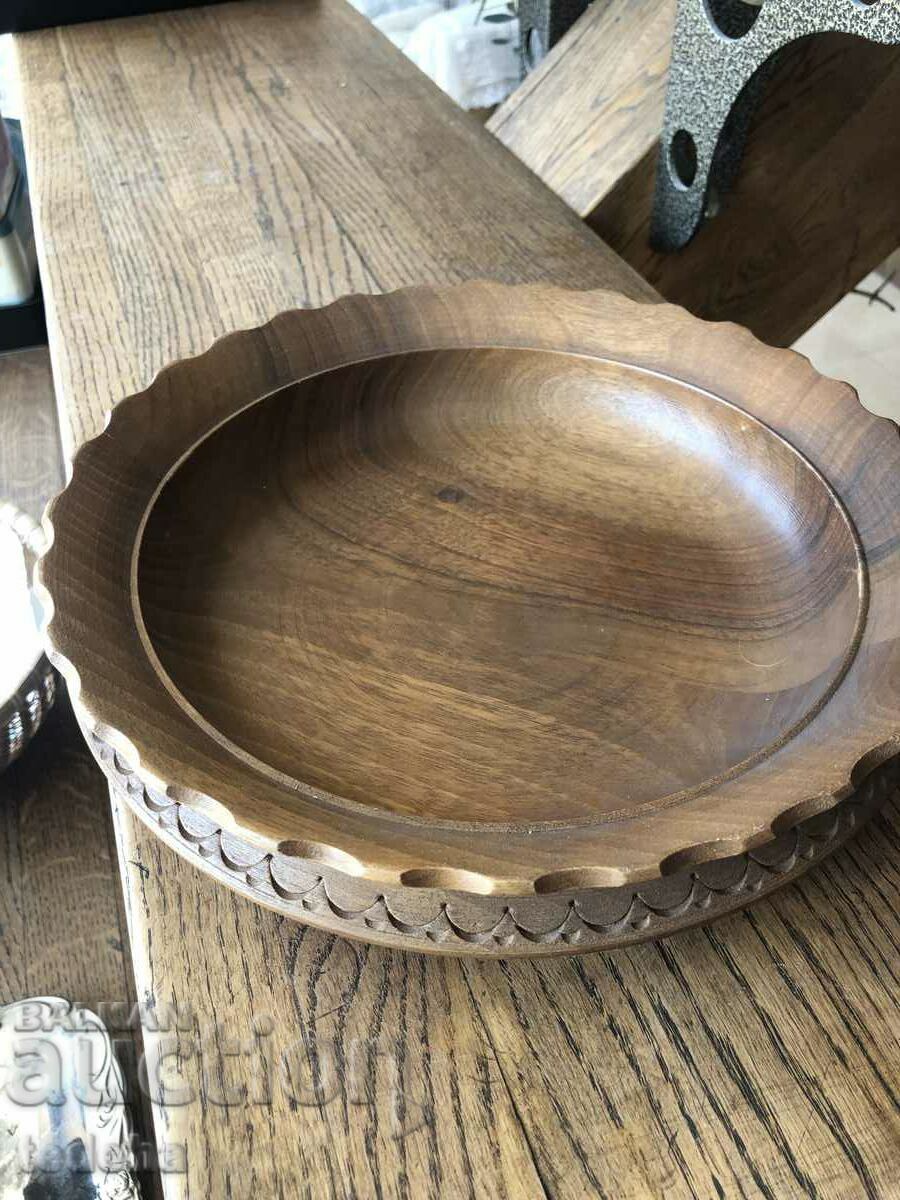 BULGARIAN WOODEN DISH - CARVING - PERFECT - 7 BULGARIAN WOODEN DISH - CARVING - PERFECT - 7