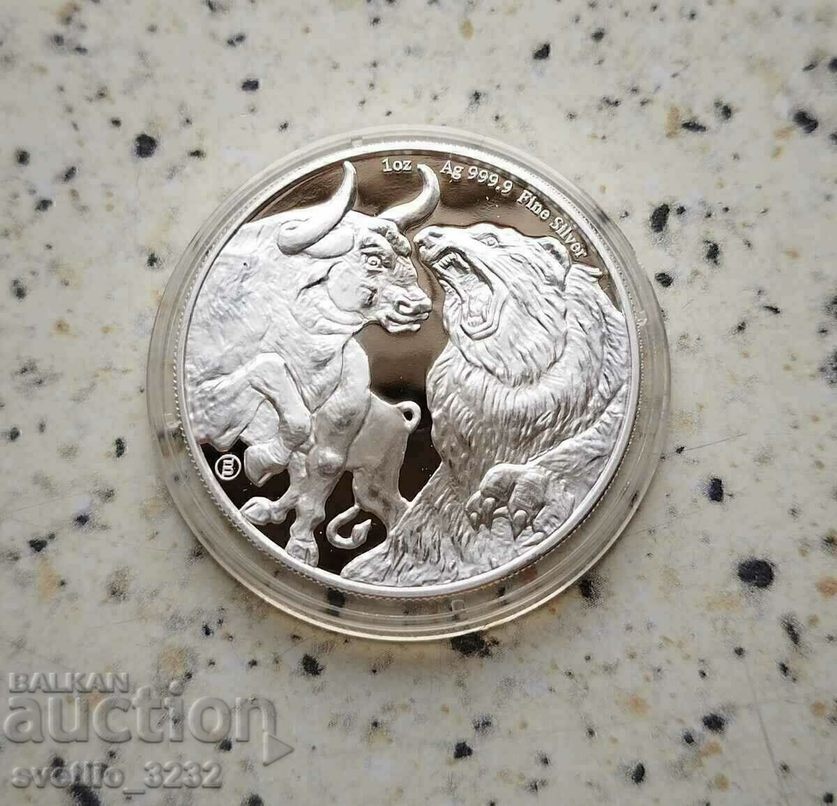 Argint 1 OZ 2023 Taur și Urs Argint 1 OZ 2023 Taur și Urs