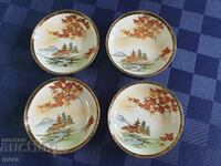 Small Japanese porcelain saucers - 4 pieces