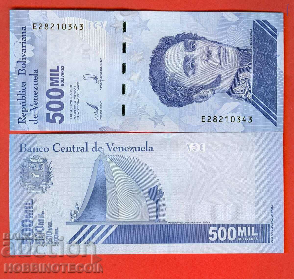 VENEZUELA VENEZUELA 500 000 500000 număr 2020 2021 NOU UNC