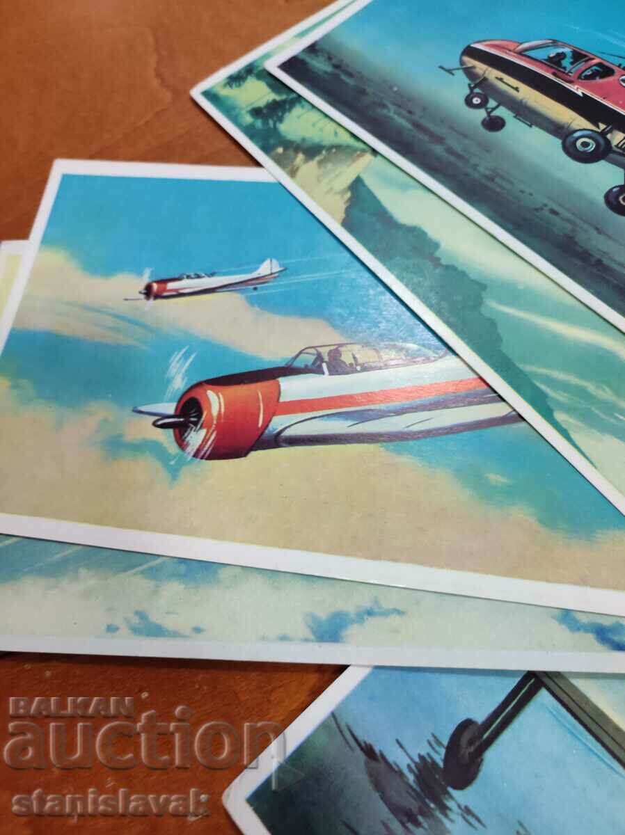 Collection of 28 cards of Soviet airplanes and helicopters - 7 Collection of 28 cards of Soviet airplanes and helicopters - 7