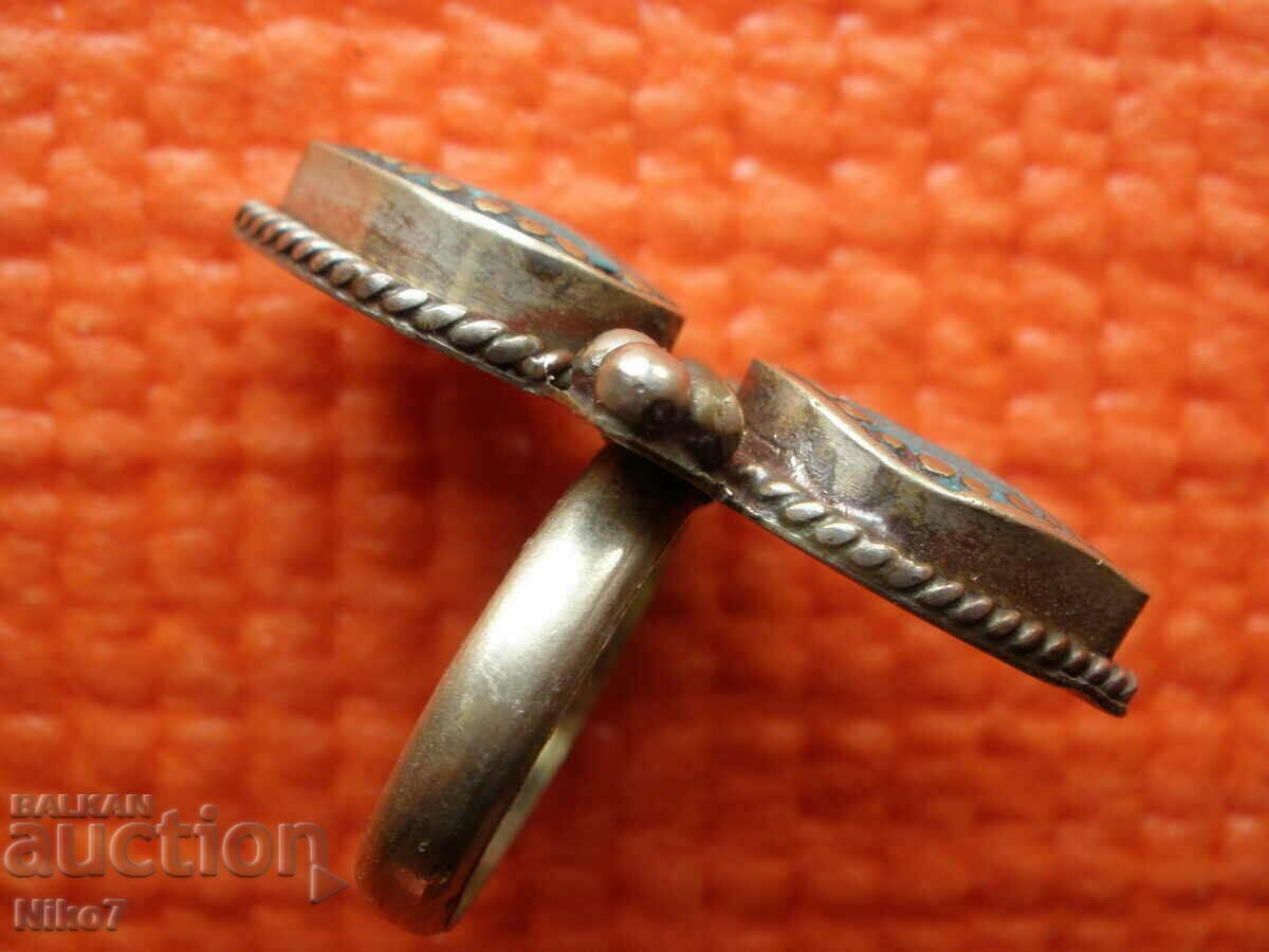 Старинен,интересен комплект-гердан+пръстен. - 5