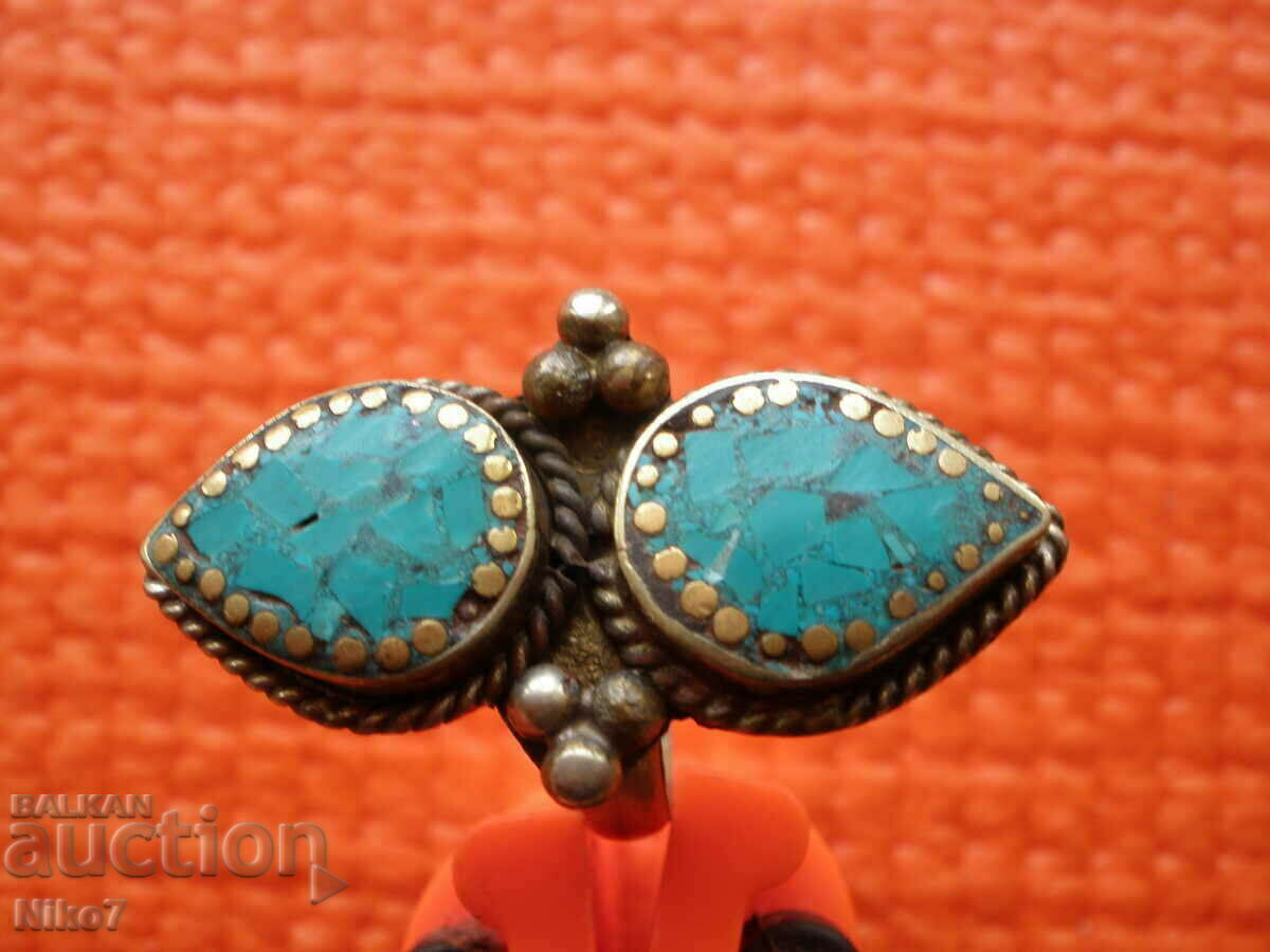 Старинен,интересен комплект-гердан+пръстен. - 6