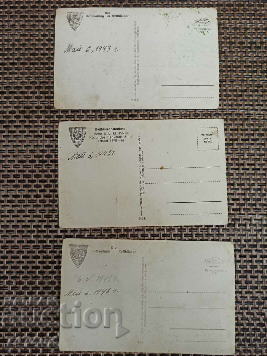 3 GERMAN PHOTOS, CARDS REICH BROKEN CROSS - 5 3 GERMAN PHOTOS, CARDS REICH BROKEN CROSS - 5