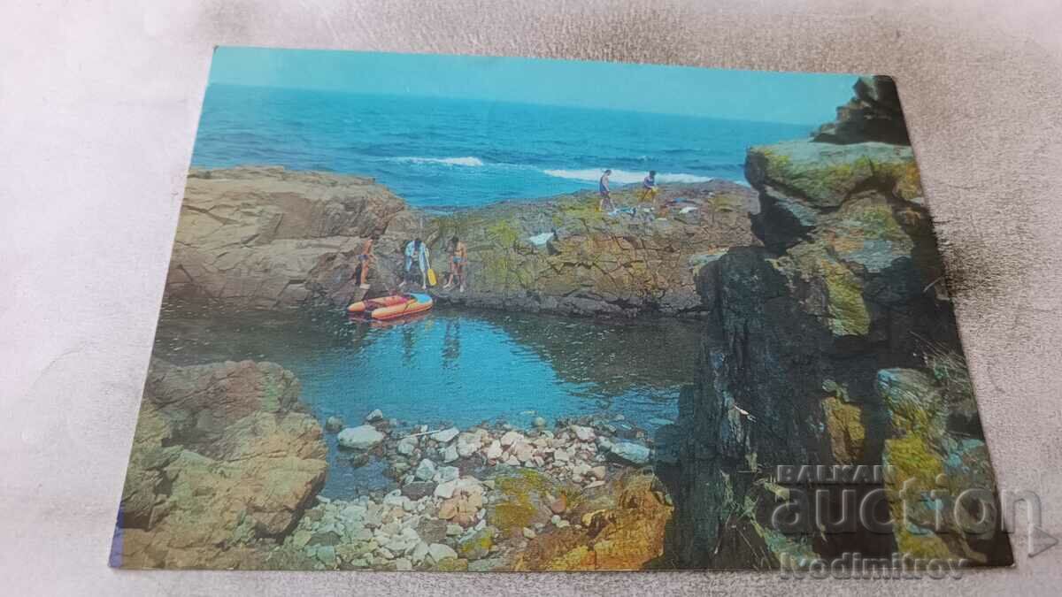Пощенска картичка Ахтопол Скалите 1977